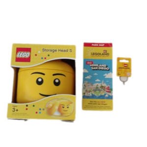 Lego Small Storage Head + Legoland Boy Keychain